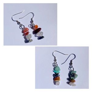 Natural stone earrings set